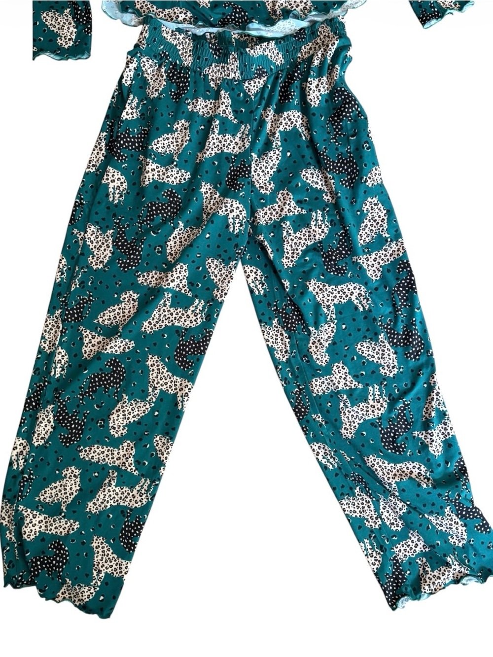 Comfort Code by Cuddl Duds Leopard Print 2-Piece Pajama Lounge Set S Coastal - Picture 4 of 15